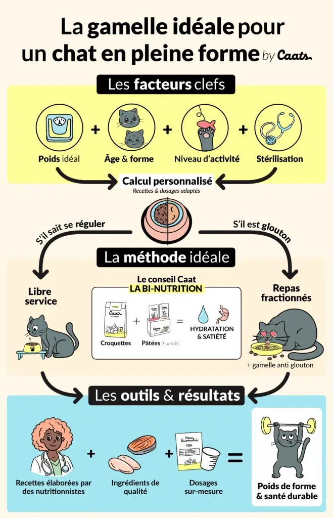 infographie la gamelle parfaite pour nourrir ton chat