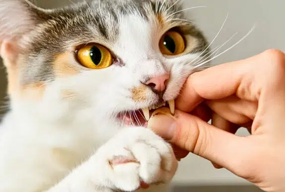 chat qui mordille