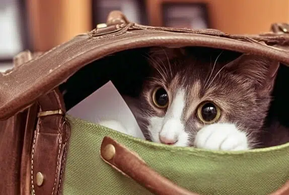 chat dans un cartable