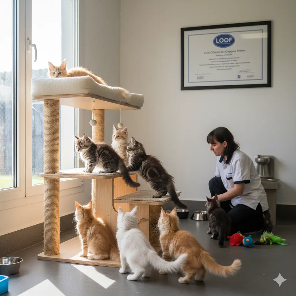 chatons maine coon dans un élevage LOOF