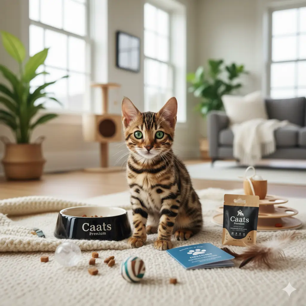 chaton du bengal qui vient d'être dopté