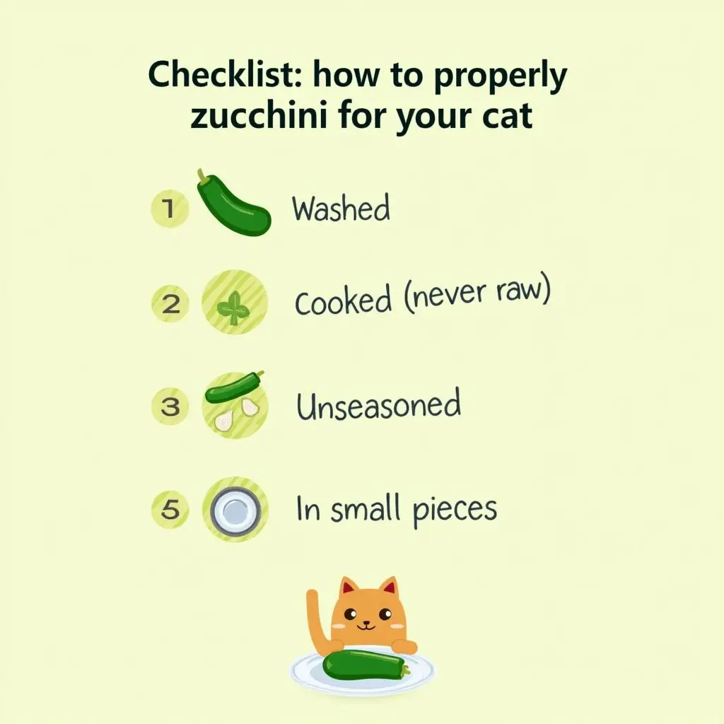 Infographie sur la préparation de la courgette pour un chat