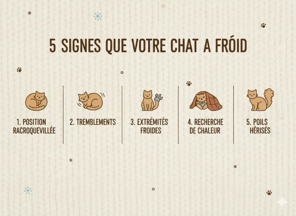 les 5 signes que ton chat a froid - infographie