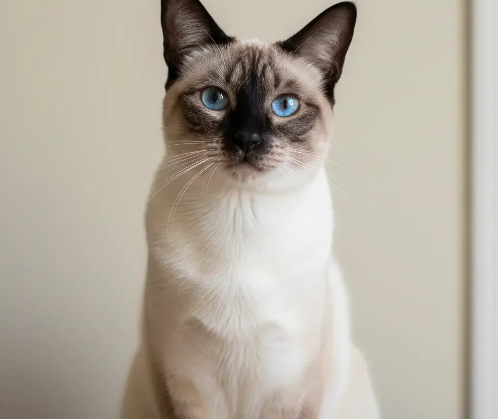Chat Siamois adulte aux yeux bleus
