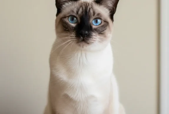 Chat Siamois adulte aux yeux bleus