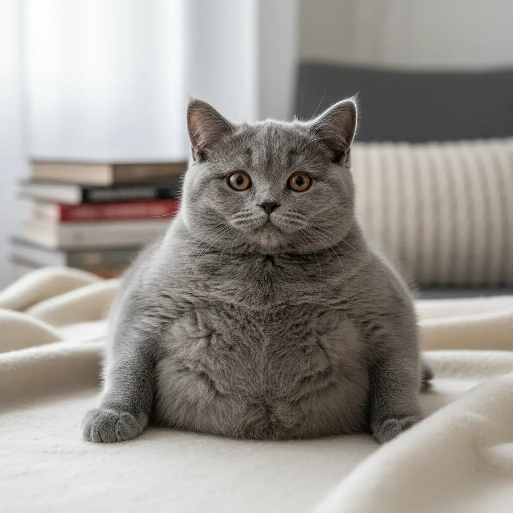 chaton British Shorthair avec un petit embonpoint